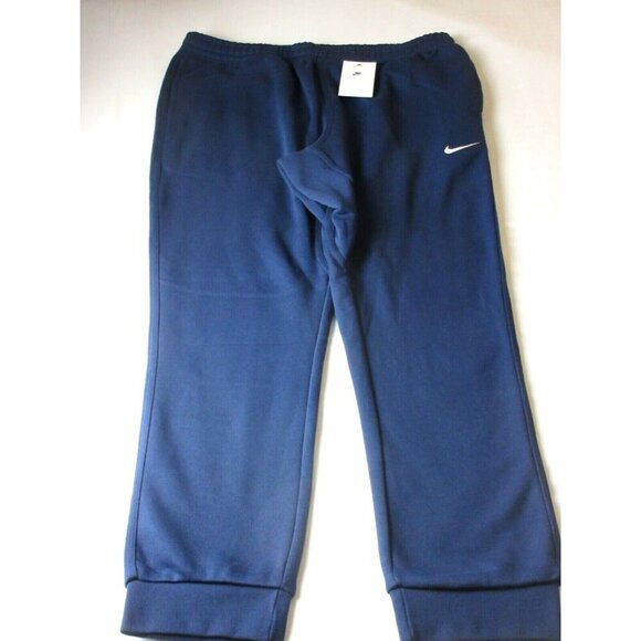 Nike Club Men's Tapered Leg Fleece Lined Jogger pants Midnight Navy Blue NWT - Picture 3 of 5
